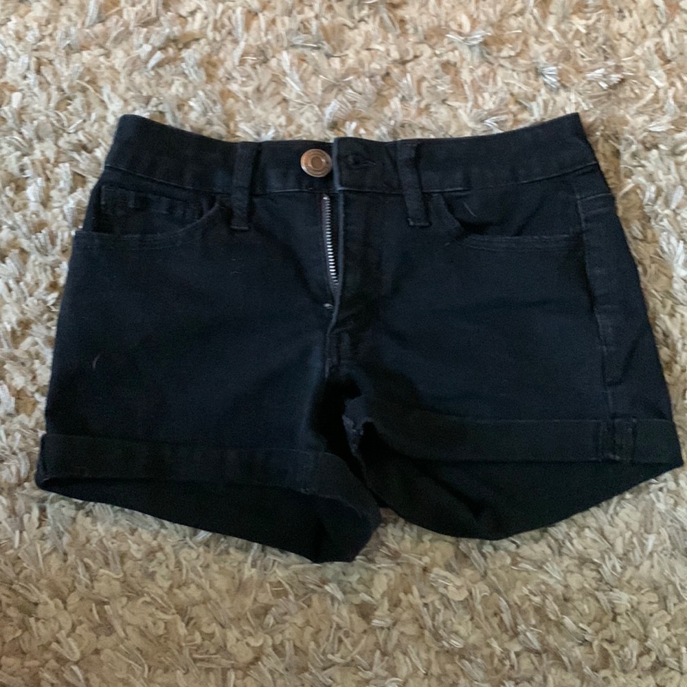Black SO Favorite Low Rise Shortie Shorts